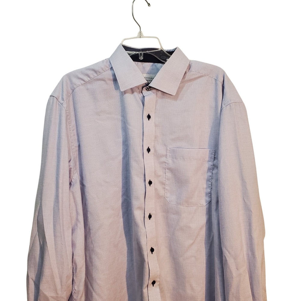 Eterna‎ Mens Dress Shirt Long Sleeve Button Down Patterned Collared Size 46/18